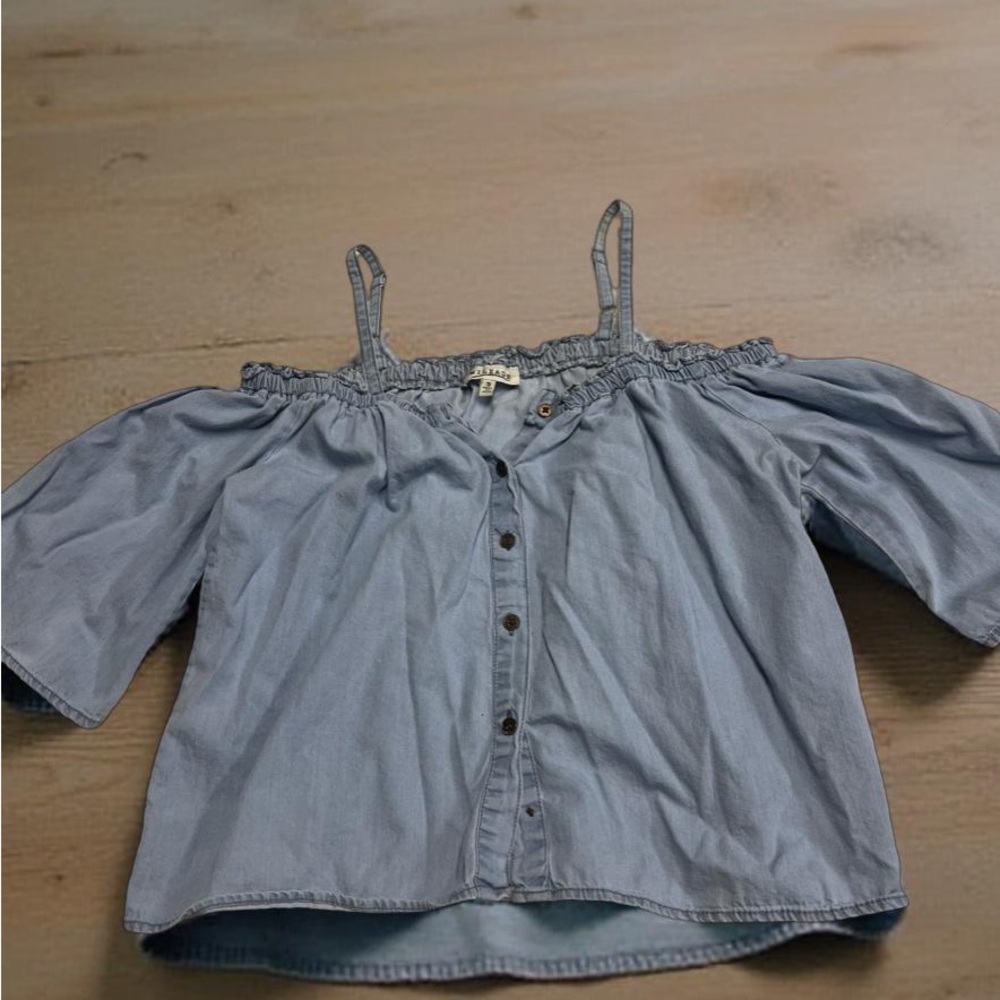 Women's Off-Shoulder Blue Top